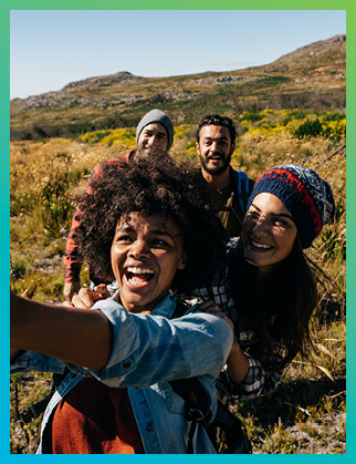 friends taking selfie