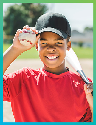 young boy baseball player
