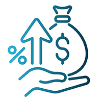 Hand holding money bag