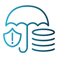 Umbrella covering stack of coins