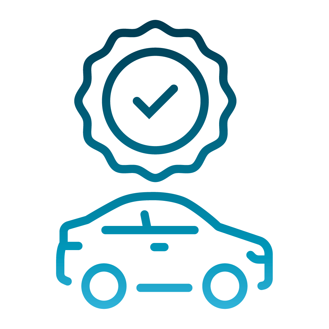 car with checkmark stamp