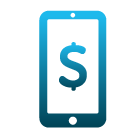 Mobile Phone with currency icon